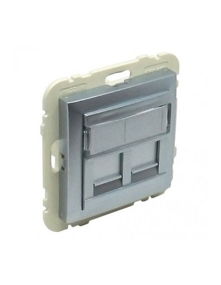 Tapa soporte dos conectores informática Efapel RJ45 90442 SAL