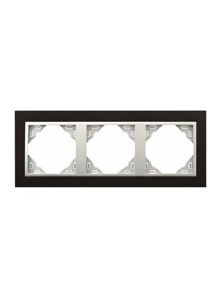 Marco 3 elementos Efapel 90930 t pa animato negro aluminio