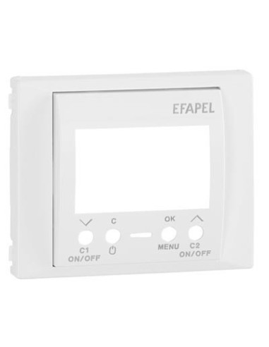 Tapa interruptor horario digital 2 circuitos Efapel Sirius 70 blanco 70744 T BR
