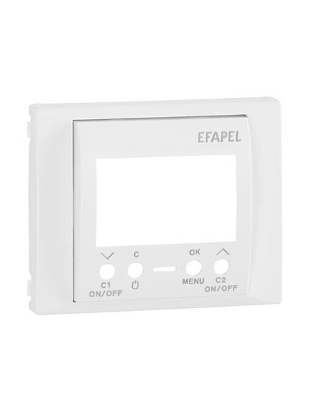 Tapa interruptor horario digital 2 circuitos Efapel Sirius 70 blanco 70744 T BR