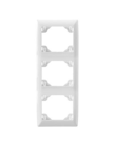 Marco embellecedor triple vertical Efapel Sirius 70 blanco 70932 T BR