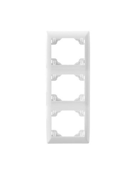Marco embellecedor triple vertical Efapel Sirius 70 blanco 70932 T BR
