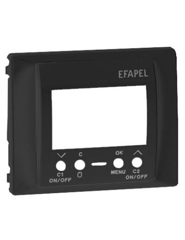 Tapa interruptor horario digital de 2 circuitos Efapel antracita 70744 T AT Sirius 70