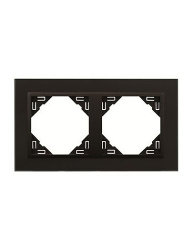 Marco 2 elementos Efapel 90920 T EP cristal negro