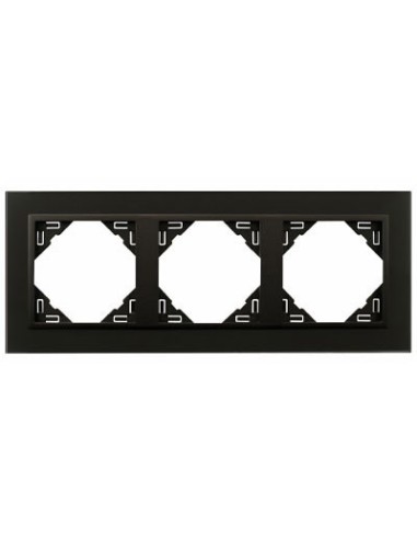 Marco 3 elementos Efapel 90930 T EP cristal negro