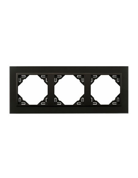 Marco 3 elementos Efapel 90930 T EP cristal negro