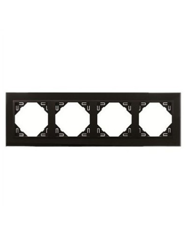 Marco 4 elementos Efapel 90940 T EP cristal negro