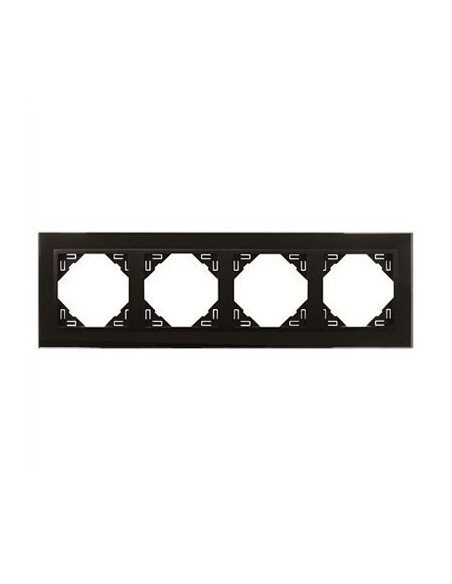 Marco 4 elementos Efapel 90940 T EP cristal negro