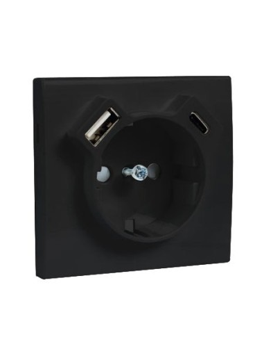 Tapa enchufe Efapel 90630 TIS USB tipo C Gris Grafito