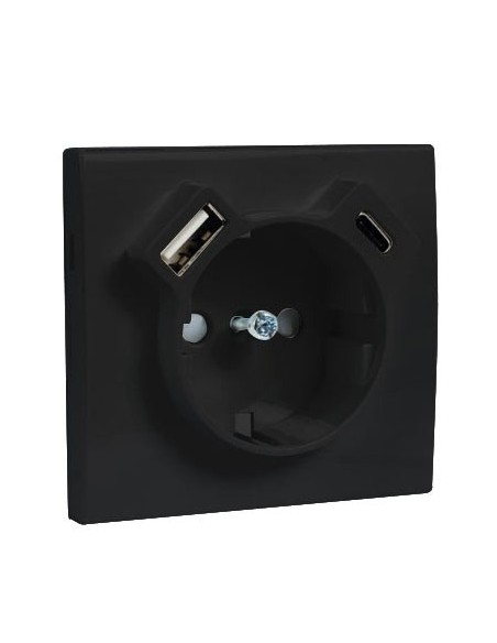 Tapa enchufe Efapel 90630 TIS USB tipo C Gris Grafito