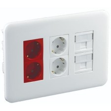 Puesto de trabajo eléctrico empotrable 83402 CBR Efapel 4 Schukos