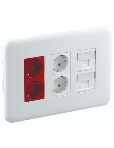 Puesto de trabajo eléctrico empotrable 83402 CBR Efapel 4 Schukos