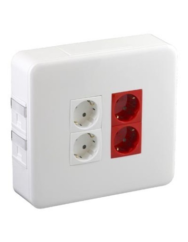 Puesto de trabajo eléctrico superficie 83410 CBR EFAPEL 2 RJ 4 Schukos