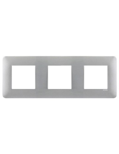 Marco 3 módulos aluminio Efapel Latina 42930 T AL