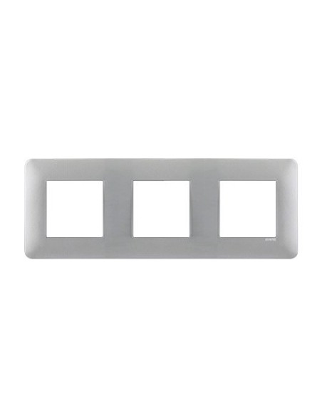 Marco 3 módulos aluminio Efapel Latina 42930 T AL