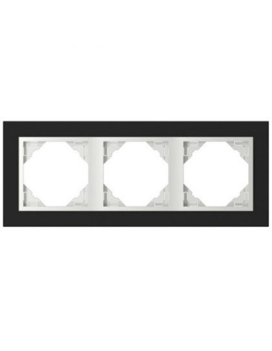 Marco 3 elementos Efapel 90930 TEG Logus 90 cristal negro hielo