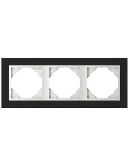 Marco 3 elementos Efapel 90930 TEG Logus 90 cristal negro hielo