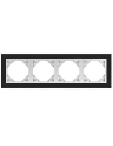 Marco 4 elementos Efapel 90940 TEG Logus 90 cristal negro hielo