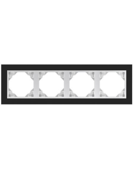 Marco 4 elementos Efapel 90940 TEG Logus 90 cristal negro hielo