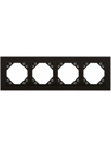 Marco 4 elementos Efapel 90940 trr animato negro mate