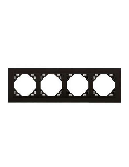 Marco 4 elementos Efapel 90940 trr animato negro mate