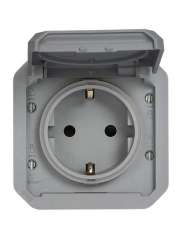 Base corriente Schuko Legrand Plexo 069571L gris