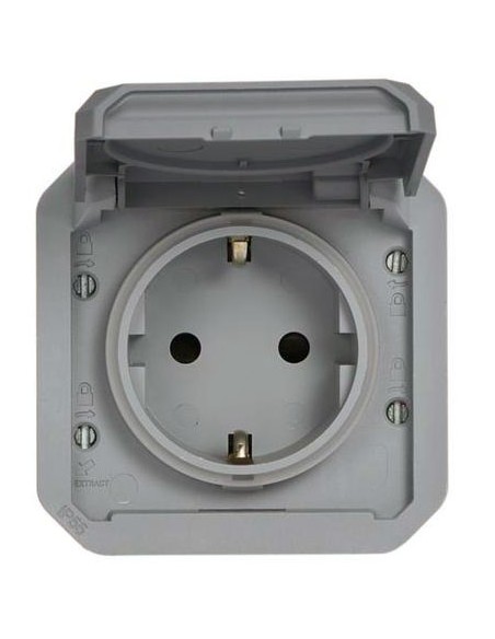 Base corriente Schuko Legrand Plexo 069571L gris
