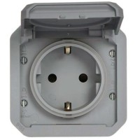 Base corriente Schuko Legrand Plexo 069571L gris