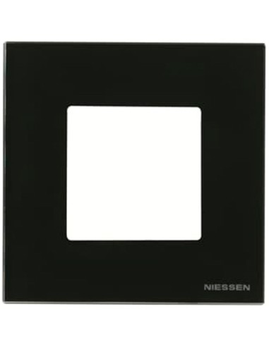 Niessen Zenit N2271 CN Marco 1 elemento 2 módulos cristal negro efecto flotante