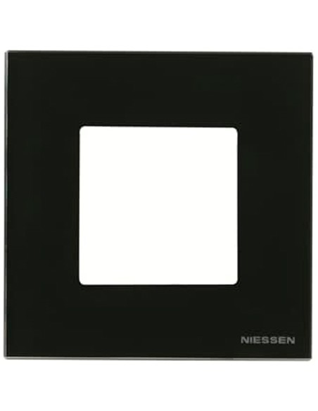 Niessen Zenit N2271 CN Marco 1 elemento 2 módulos cristal negro efecto flotante