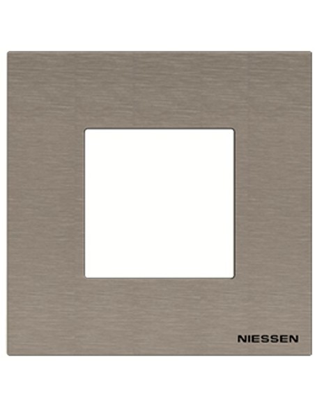 Niessen Zenit N2271 OX Marco 1 elemento 2 módulos acero inoxidable efecto flotante