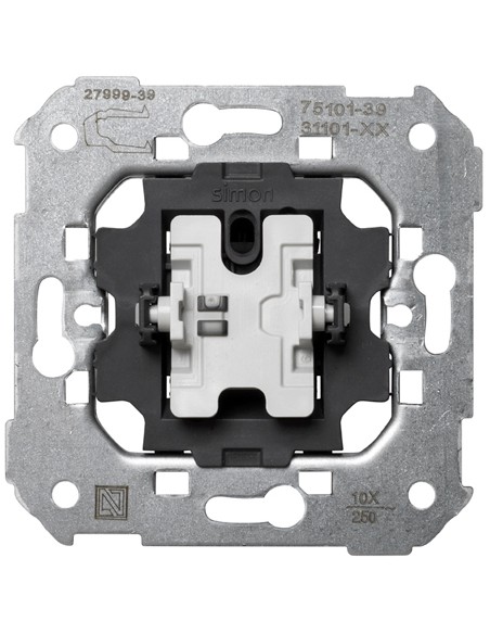 Interruptor unipolar Simon 75101-39 10AX con embornamiento rápido