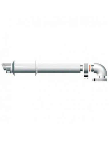 Kit de evacuación coaxial horizontal Ariston 3318073 60/100 con codo prolongación 1 m y terminal