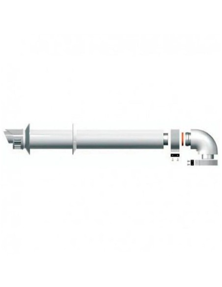Kit de evacuación coaxial horizontal Ariston 3318073 60/100 con codo prolongación 1 m y terminal
