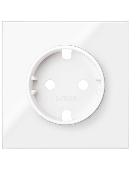 SIMON 10000041-130 Tapa para base enchufe schuko blanco brillante SIMON 100