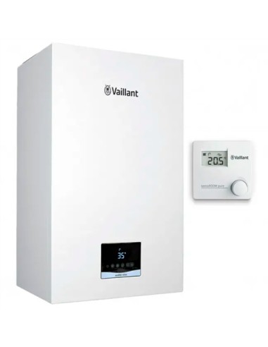 Caldera de condensación Vaillant 8000044821 ecoTEC intro VMW 24/24 con termostato VRT 50/2 y evacuación