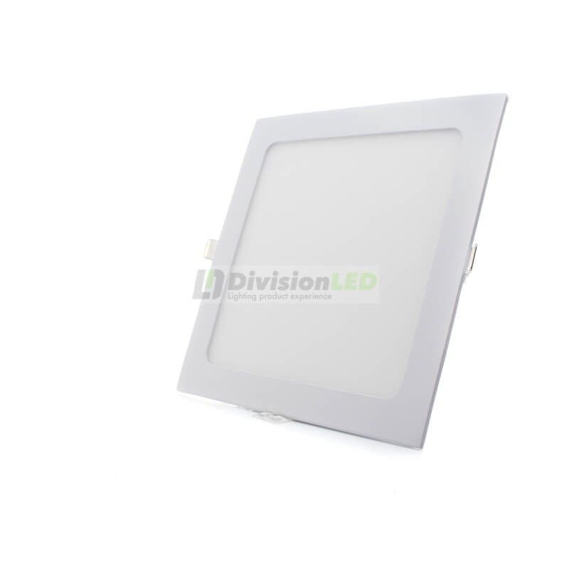 Slim Downlight LED cuadrado blanco 20W -¡imagen en 360°! -DivisionLED