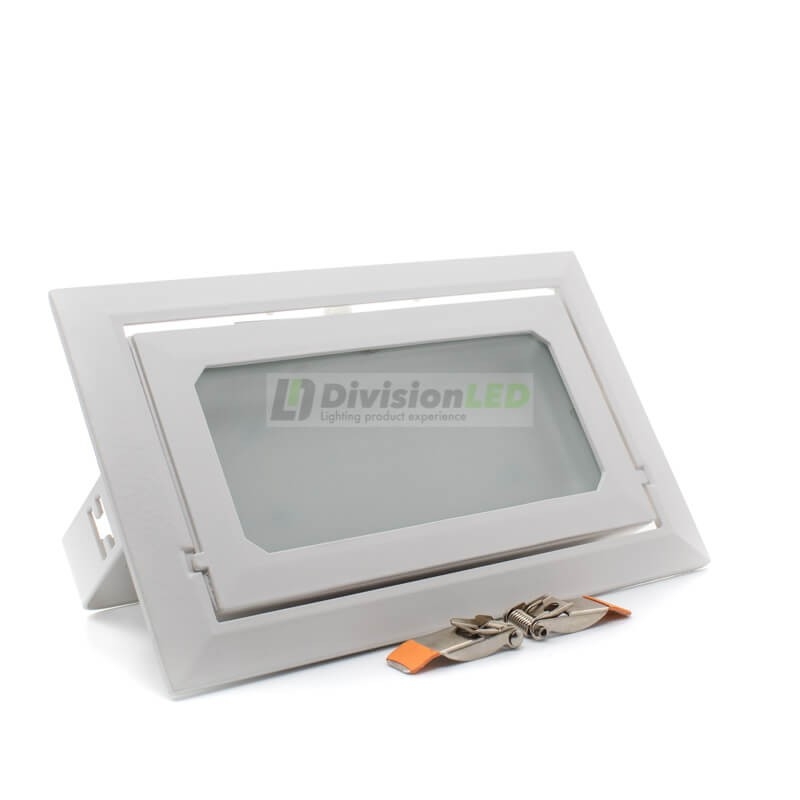 Foco proyector rectangular 40W empotrable- ¡en 360°! - DivisionLED