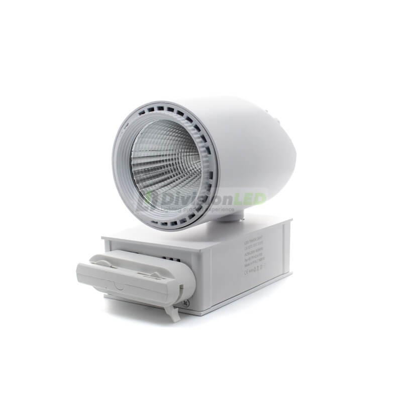 Foco de carril 35W monofásico blanco -¡imagen en 360°! - DivisionLED