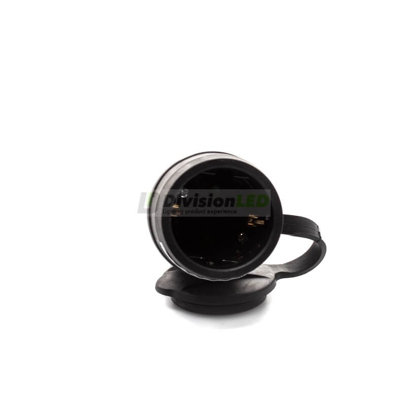 Base móvil caucho tapa IP44 16A 250V negra - ¡en 360°! - DivisionLED