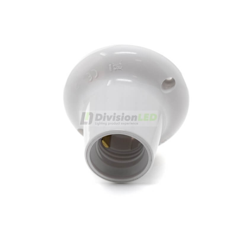 Portalámparas superficie liso E27 blanco - ¡imagen en 360°! - DivisionLED