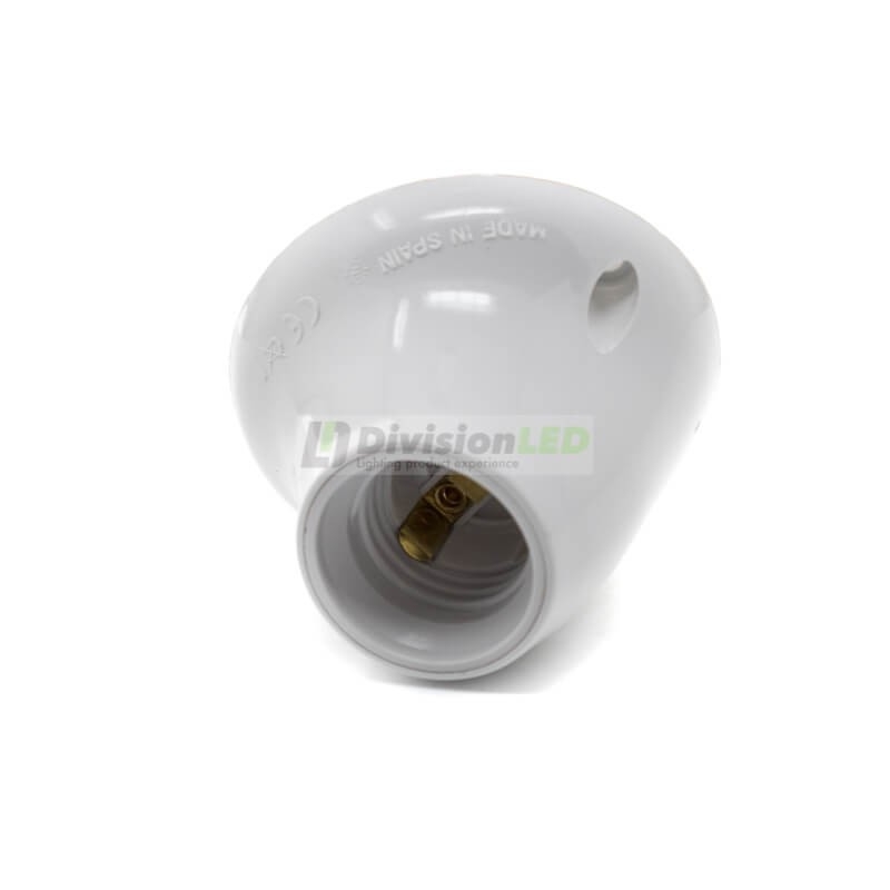 Portalámparas superficie curva liso E27 blanco - ¡en 360°! - DivisionLED