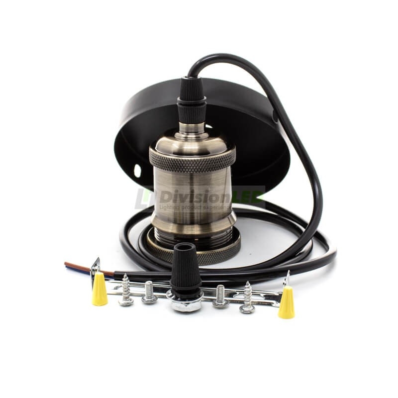 Portalámparas Nice negro cepillado ¡EN OFERTA! ¡en 360°!