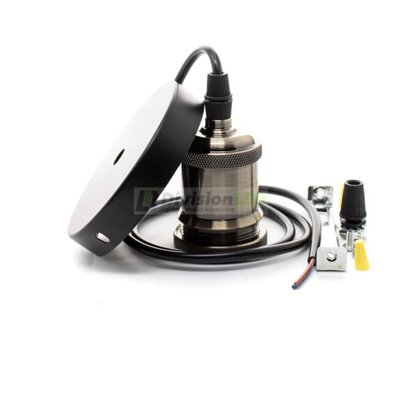 Portalámparas Nice negro cepillado ¡EN OFERTA! ¡en 360°!