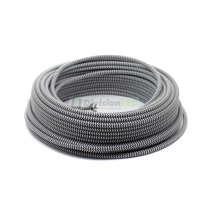 Cable textil blanco negro - ¡descúbrelo en 360°! - DivisionLED
