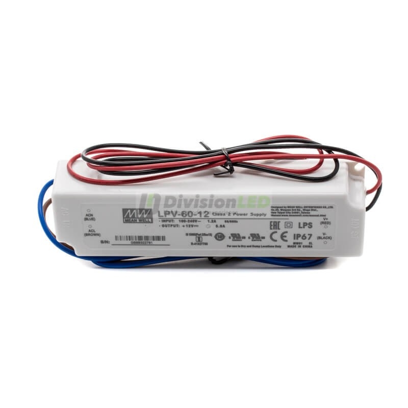 Fuente de alimentación Mean Well 12V 60W IP67 ¡EN OFERTA! ¡en 360°!