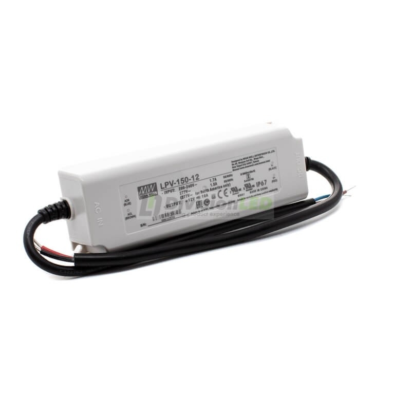 Fuente de alimentación Mean Well 12V 150W IP67 ¡EN OFERTA! ¡en 360°!
