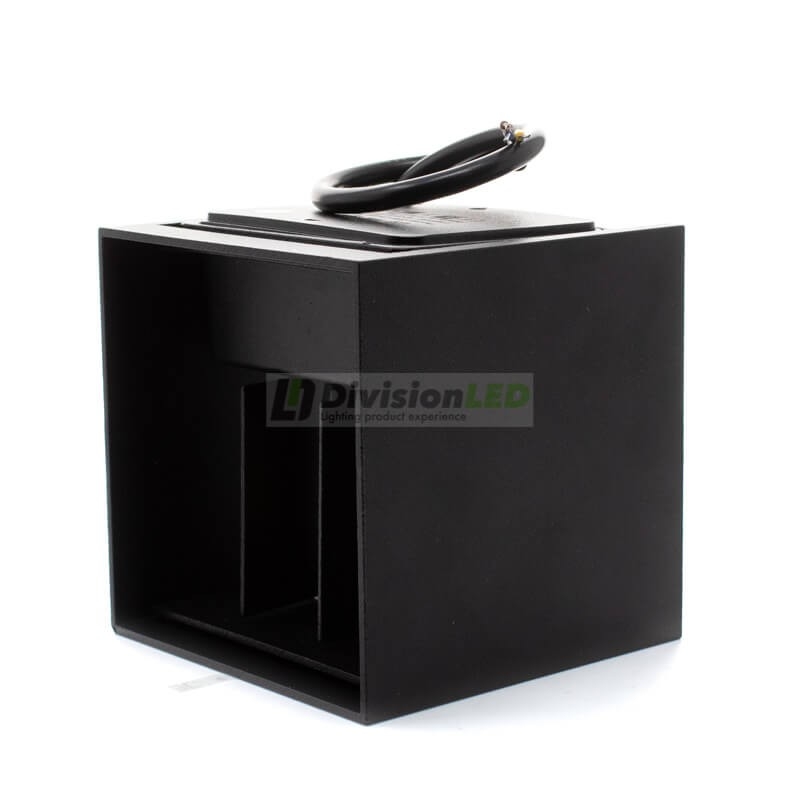 Aplique de pared LED cubo negro - ¡descúbrelo en 360°! - DivisionLED