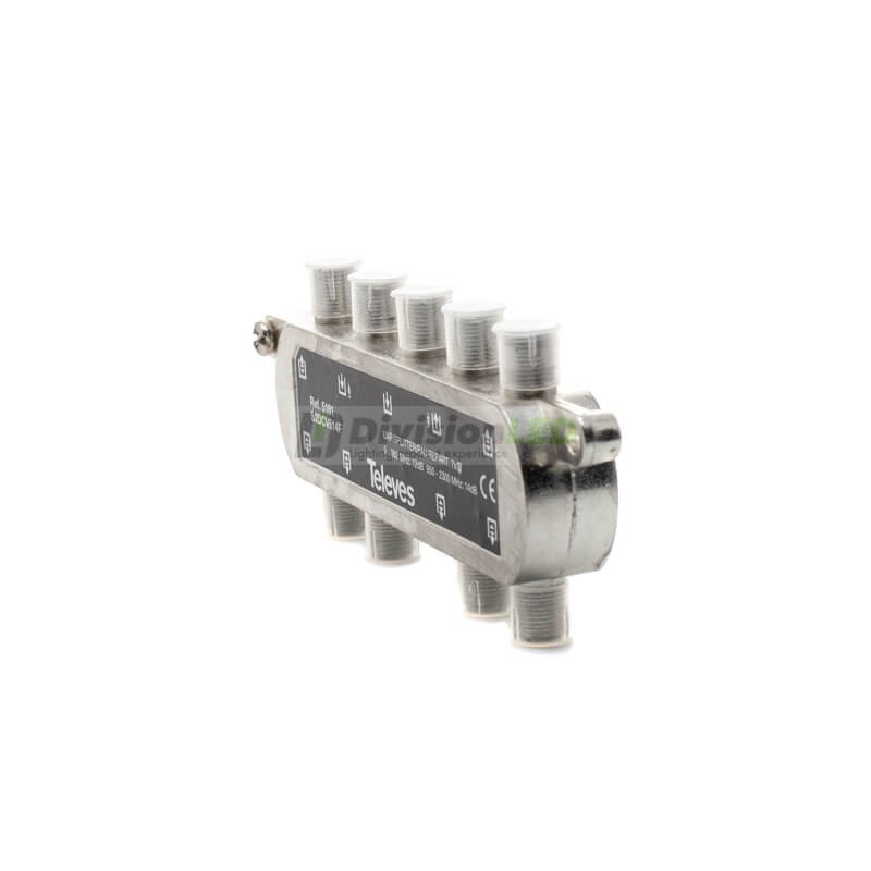 Repartidor con PAU F 7 direcciones 12/15dB Televes 5161 - DivisionLED