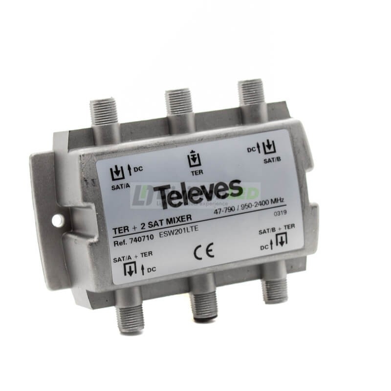 Mezclador repartidor ICT 3 entradas MATV-FI-FI Televes 740710